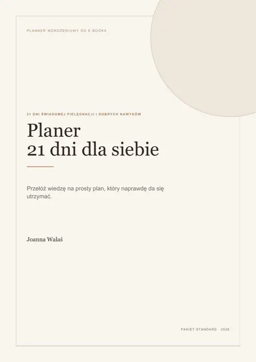 Okładka planera 21 dni dla siebie